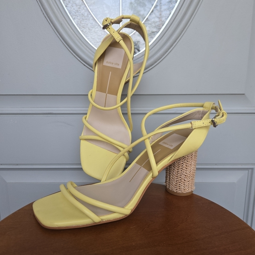 Dolce Vita Strappy Raffia Heeled Sandals